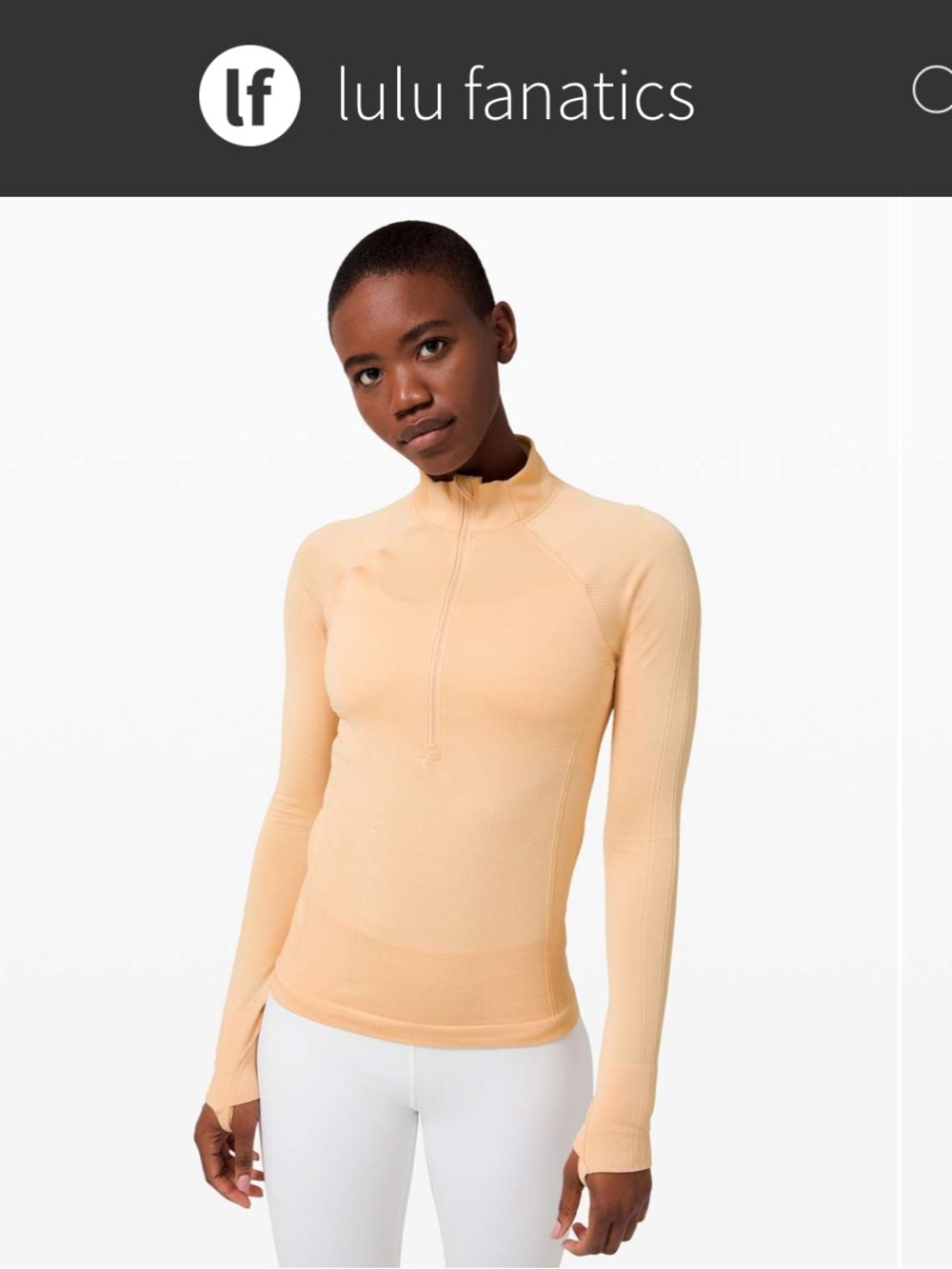 Lululemon For the Chill of It 1/2 Zip Running Jacket sz 10 Ivory Peach Swiftly